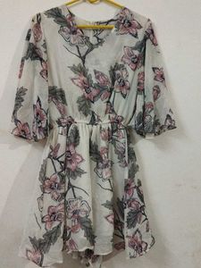 Floral Print Mini Jumpsuit