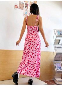 Heart Print Midi Dress