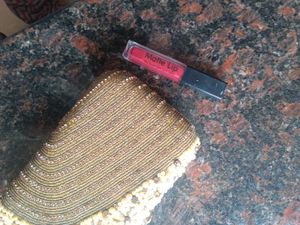 &#34;Hand Embroider Golden Clutch&#34; ( Free lipstick) 😘