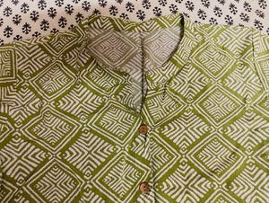 Green Diamond Print Kurta