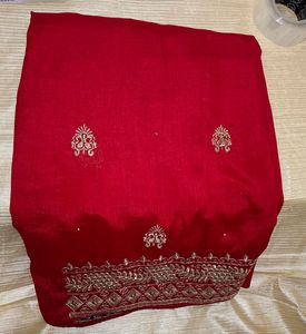 Heavy Red wedding wear saree
