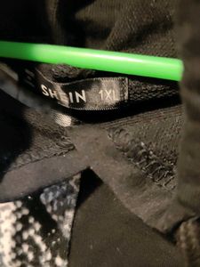 Snakeskin &amp; Black Color Block Hoodie
