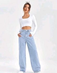 Wide Leg Denim Pants