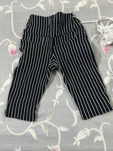 Black Strip Jegging And Top