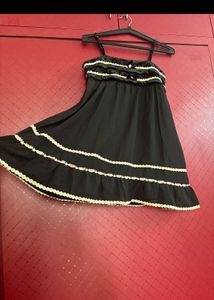 Black Lace Trim Dress