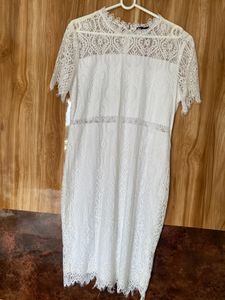Sheer Lace White Dress