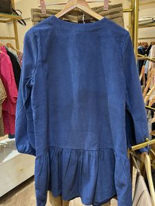 Corduroy Blue Button-Down Dress