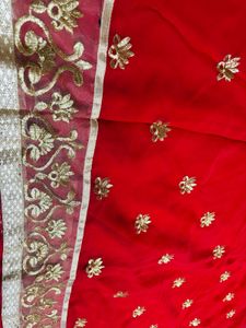 Red Embroidered Saree