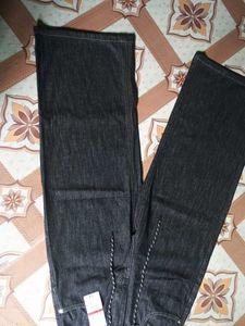 Wide Leg Black Denim Jeans