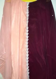 Double Shades Kaftan, Pearl Design, Round Neck.