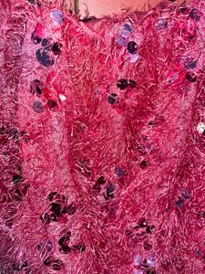 Pink Sequin Fringe Top XL