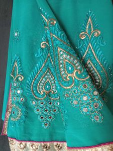 Elegant Teal Saree