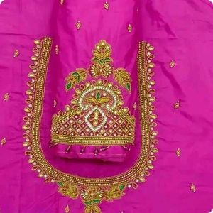 👌Pink Maggam Work Blouse Piece