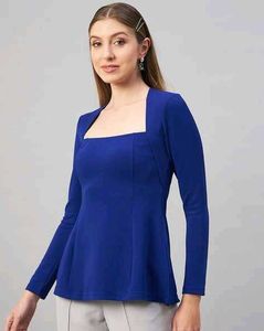 ORCHID BLUES Square-Neck Top with Zip Closure