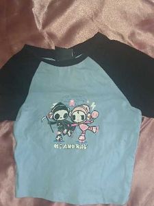 Blue Graphic Print Top