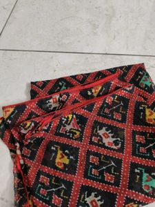 Red And Black Chiffon Dupatta