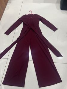 Maroon Knotted Jumpsuit New 🆕