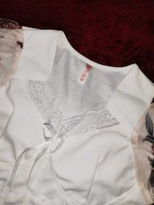 Floral Mesh Sleeve Top
