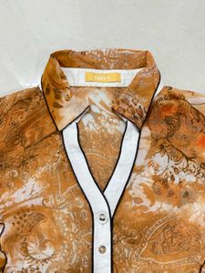 Patterned Button-Up Top