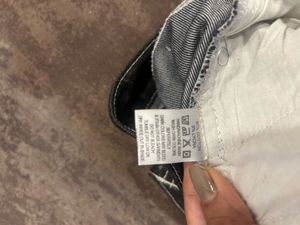 Grey Jeans With White Stitching