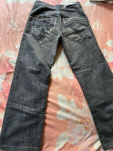 Vintage Gray Wash Denim Jeans