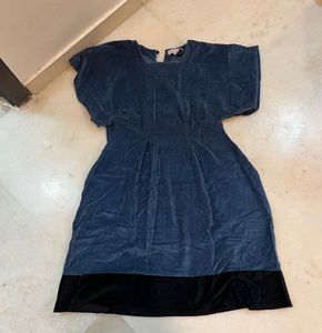 Velvet Dress - Blue and Black