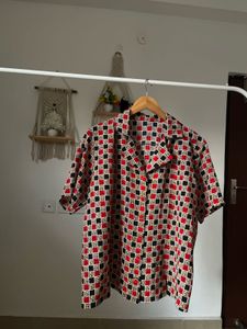 RED Buttoned Down Box Checked Casual Shirt