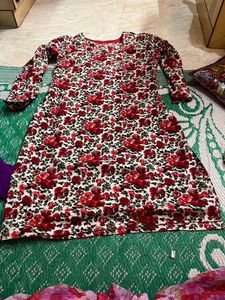 Flower Print Red Top
