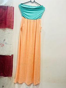 Mint &amp; Peach Maxi Dress