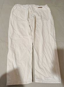 Bene Kleed Cream Wide Leg Denim Jeans, 36 Size