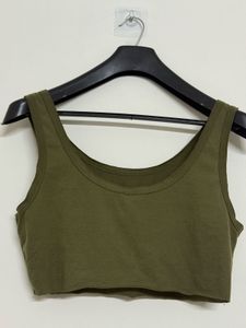Olive Green Friday Crop Top