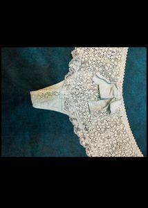 Mint Lace Thong with Bow Detail