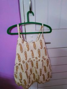 Paisley Print Crop Top