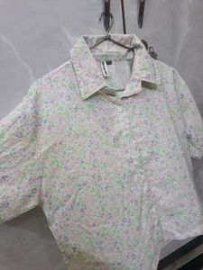 Floral Printed Crop Shirt