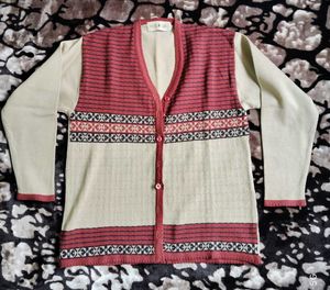 Sweater Cream/ Maroon