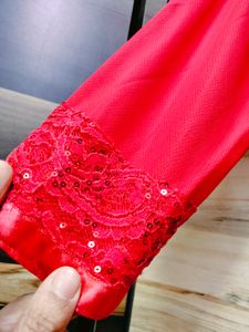 Red Updown Pattern Gown