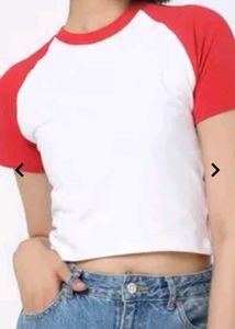 Red And White T Shirt From Yousta