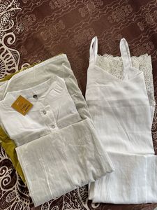 Mul Cotton One-Piece Dress with Lace Inner