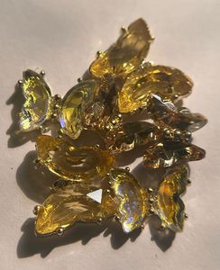 Golden Crystal Butterfly Charm