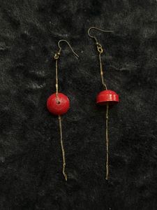 Red And Gold Dangling Earring