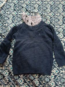 Shirt collar boys sweater