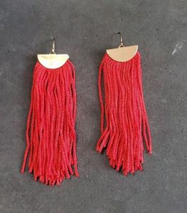 Red Tassel Earrings