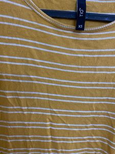 Mustard Striped Mini Dress