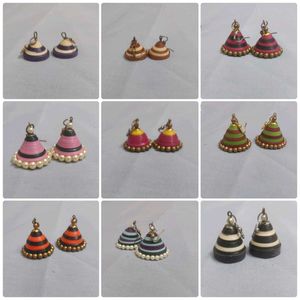 Handmade Jhumka Earrings, set of 9