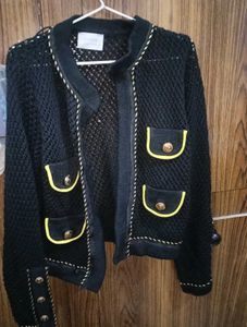 Chic Black Knit Jacket