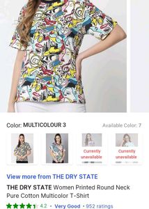 L Size Cartoon Style Printed Tshirt For Women