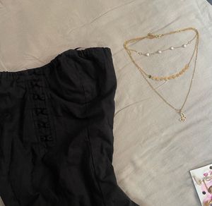 Black Strapless Mini Dress (bust 30-32)