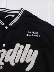 Black Varsity Style Short Sleeve Jacket