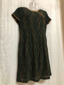 Yuppie Green Printed Midi Dress