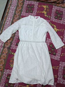 New Stunning White Lace Embroidery Dress